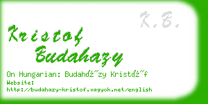 kristof budahazy business card